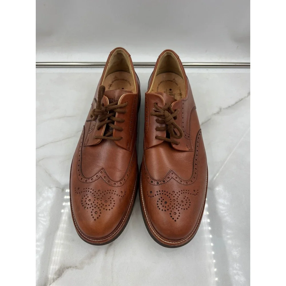 Samuel Hubbard Shoes Mens Sz 13W Loafers Whiskey Brown Leather Wingtip Oxford